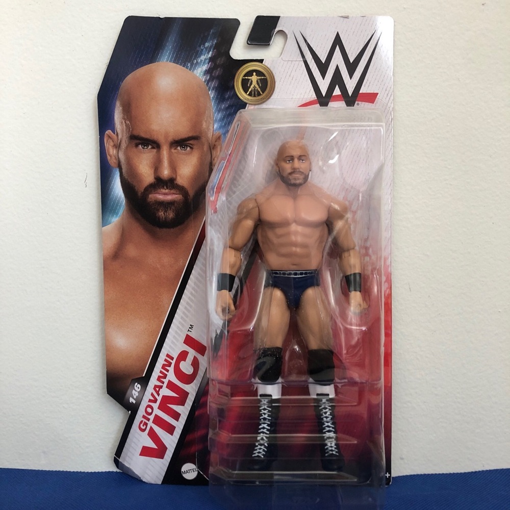 Mattel WWE Giovanni Vinci Packaging - Blue, Black & White
